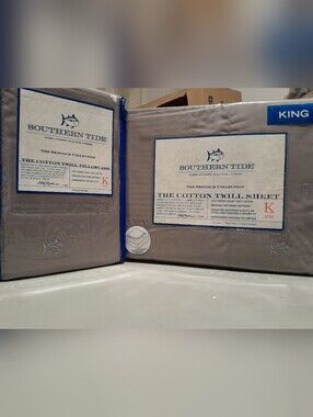 New Southern Tide KING size 6pc sheet set GRAY